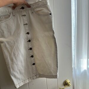 Current/Elliott Off-White Denim Skirt